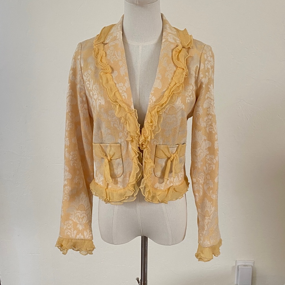 ***True Meaning~ Yellow Ruffled Blazer